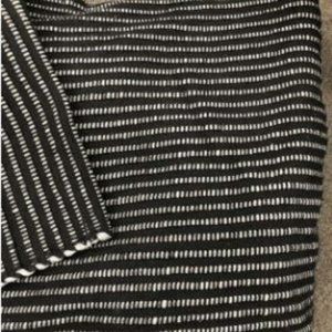 New Dark Gray Textured Stripe Polyester 9 Ft X 12 Ft Hand Woven Area Rug